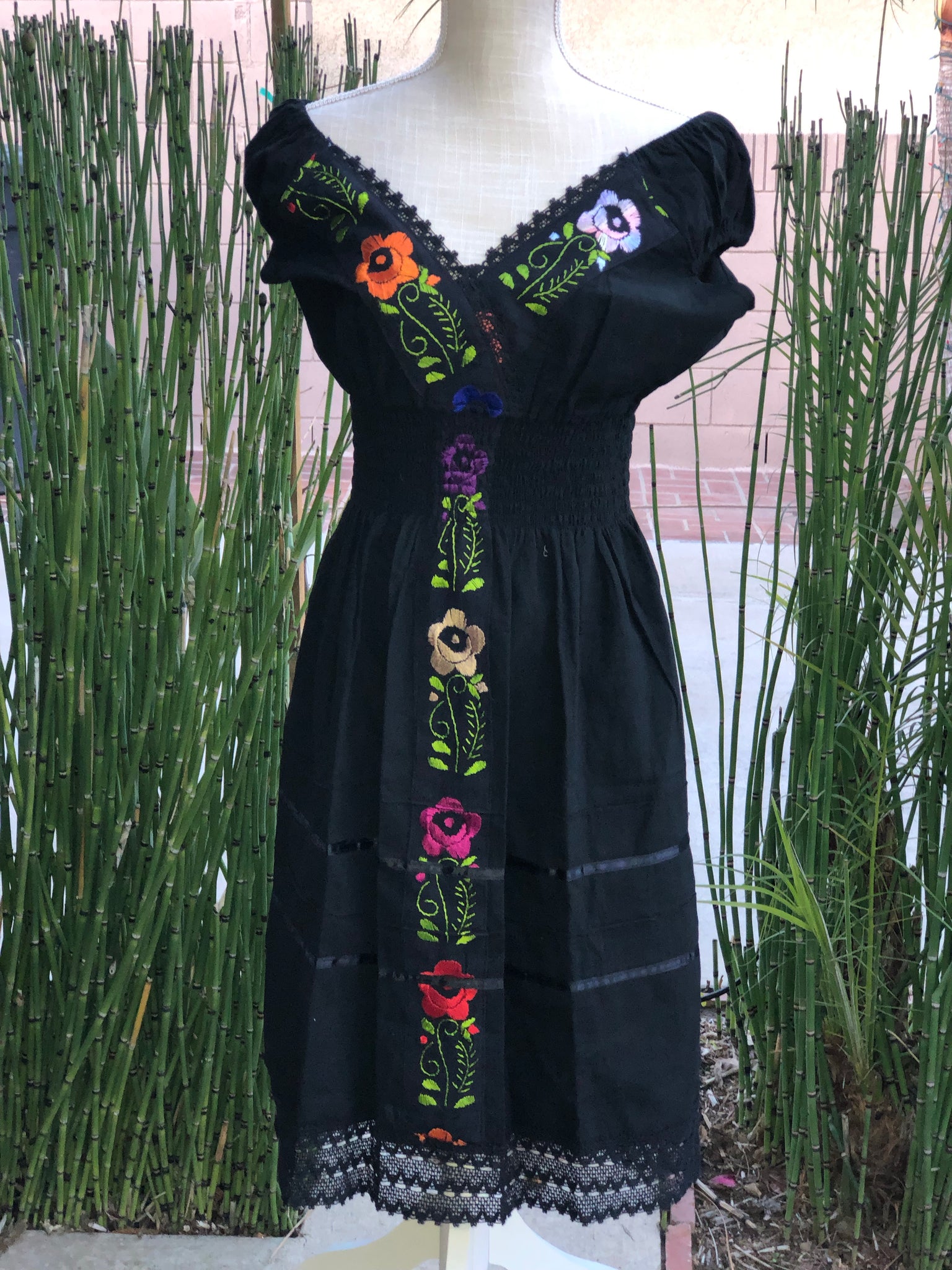 Drop Waist Hand Embroidered Dress, Mexican Embroidered Dress Malintzyn Drop Waist Hand Embroidered Dress, Mexican Embroidered Dress Malintzyn